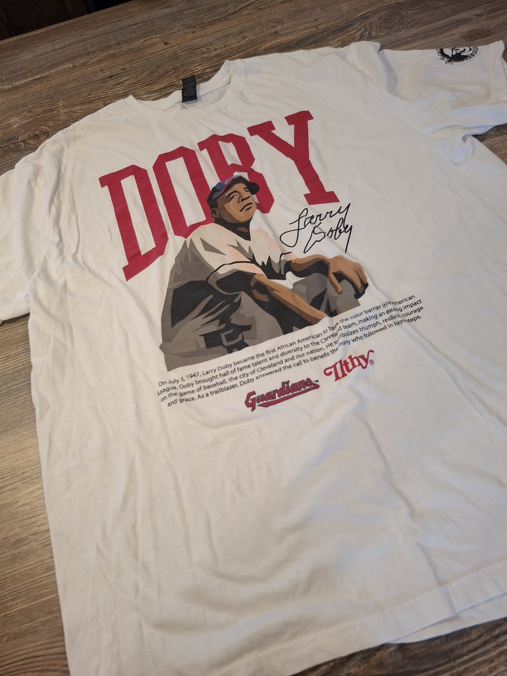 Gildan White T-Shirt with Red DOBY Graphic